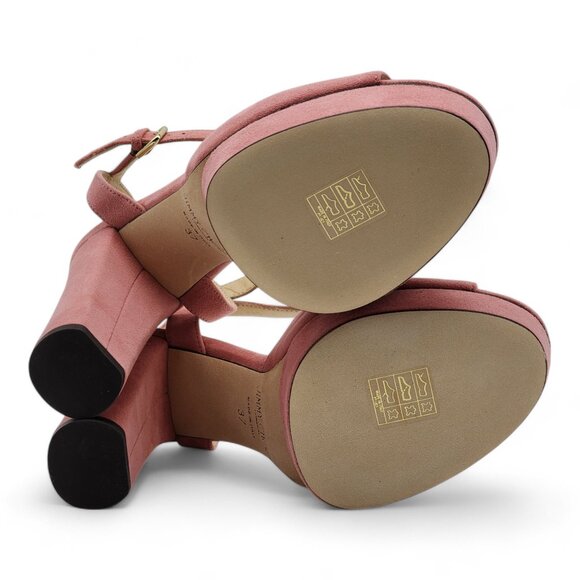 Jimmy Choo Peachy Platform Sandals 125mm - Suede - Pink 37 6.5 $850 - Picture 7 of 9